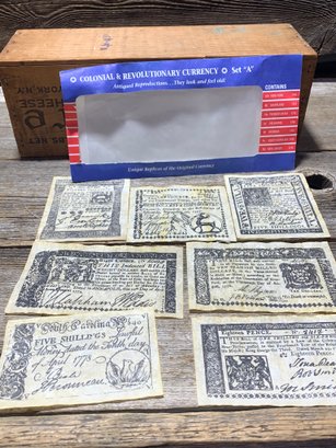 Colonial & Revolutionary Currency, Antiqued Reproductions, Set A