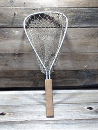 Vintage Fishing Net, Wood Handle