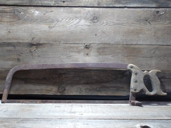 Vintage Wood Handle Hacksaw, Hand Saw