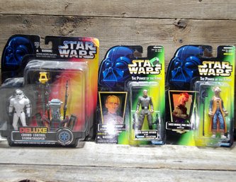 1996 Kenner, Star Wars, Deluxe Crowd Control Stormtrooper, Grand Moff Tarkin, & Saelt-Marae (Yak Face), NIP