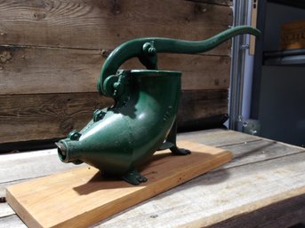 Vintage Cast Iron Sausage Press, No. 0, Green