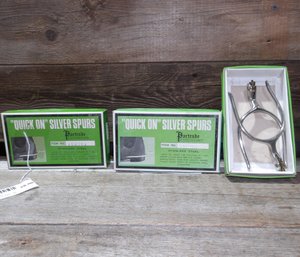 Partrade 'Quick On' Silver Spurs, Stainless Steel, (3) NIB