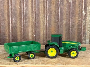 ERTL, John Deere Tractor With Wagon, 1:64 Scale, Diecast & Plastic