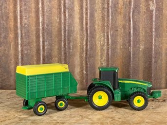 ERTL Tomy, John Deere Tractor With Grain Wagon, 1:64 Scale, Diecast & Plastic