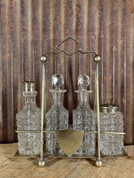 Antique W.D & S, E.P.N.S, Cruet Set In Footed Holder, 2976/4