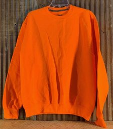 Fruit Of The Loom, Blaze Orange, Crewneck Sweatshirt, Medium