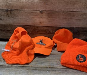 Blaze Orange Hats & Beanies, Buckmaster, QTY 4