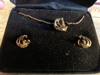 Gold Plated Necklace & Earring Set