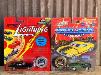 1994/95 Playing Mantis, Johnny Lightning, 1971 Hemi Cuda & Custom Thunderbird, NIP