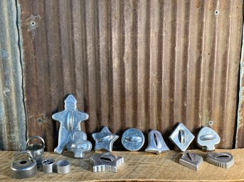 Vintage Aluminum Cookie Cutters, QTY 14