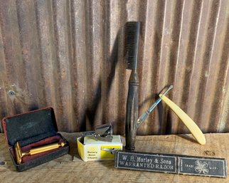 Antique Barber Tools / Shaving Utensils, Straight Razors, QTY 5