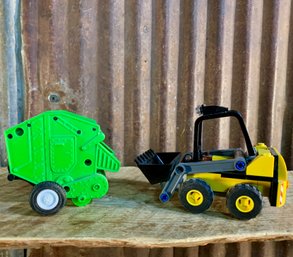 Vintage Plastic Hay Baler & LEGO Skid Steer With Loader (2)