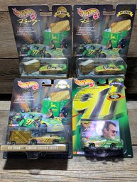 1998 Mattel, Hot Wheels Racing, Chad Little #97, Pit Crew, & Model Race Car, 1:64 Diecast, (4), NIP