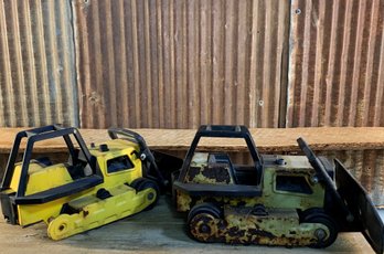 Tonka Bulldozers, Pressed Steel, Not Complete, Rough, (2)