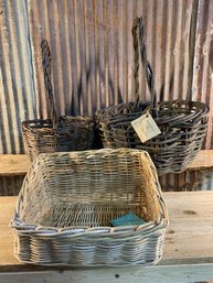 Weaverly Wicker Baskets, Handcrafted, (3)