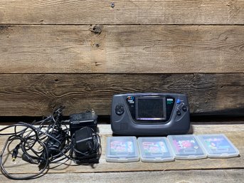 1990s SEGA, Game Gear, Handheld Game Console With Four Games