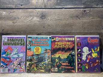 Vintage Comic Books, Marvel Universe, SGT. Fury, Fightin' Army, & Casper, Quantity 4