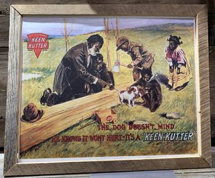 Vintage 1930's Keen Kutter, Framed Advertisement, 28.5' X 24'