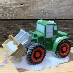 OWell Holiday Time, Christmas Village, Green Tractor Snow Loader