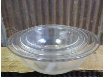 Pyrex Corning Nesting Mixing Bowls, Clear - QTY 3