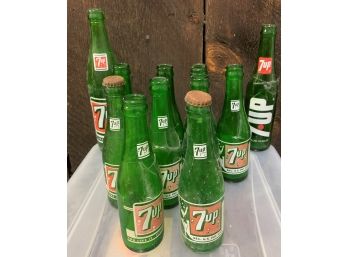 7-Up Soda Pop Bottle, 1950s/60s - QTY 10