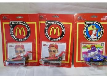 1990's Racing Champions, 1:64 Scale Diecast Cars, Ed McCulloch & McDonald's Racing Team, Set Of 3, NIB