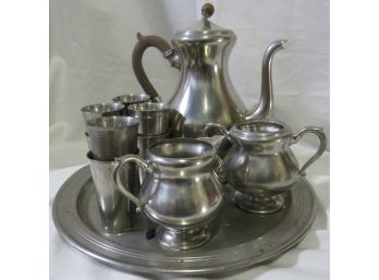 Vintage Feines Zinn Bossert Pewter Pitcher Set, Swiss 12 Piece Set