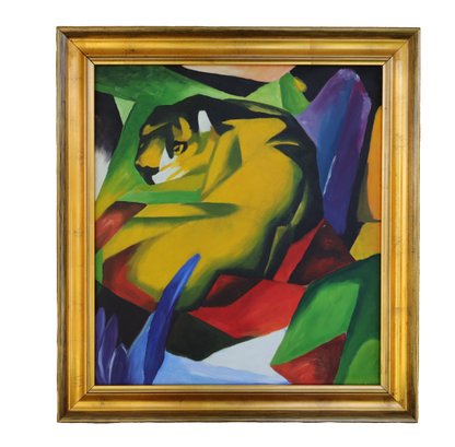 Original Abstract Oil Painting La Pastiche The Tiger