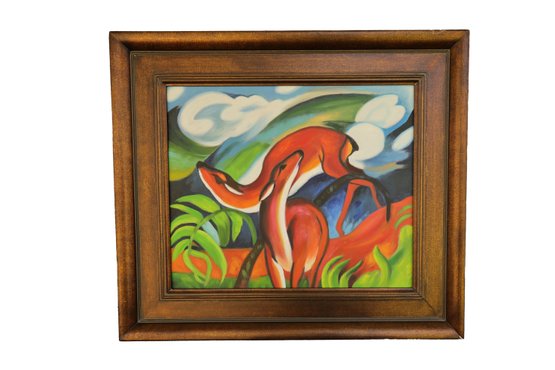 The Red Deer Oil Painting Franz Marc