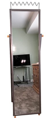 Unusual Well Made Standing Mirror With Wood Knobs