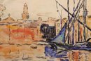 Original PAUL Victor Jules SIGNAC  'Le Port  De St. Tropez' C.1899 Signed  -Local Shipper Available For An Add