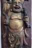 LARGE Vintage Carved Chinese Wood Happy Laugh Maitreya Buddha