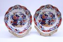 Pair Shell-Shaped Dishes Orange And Blue