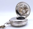 Antique Sterling Silver Pocket Watch And Fob-SHIPPABLE