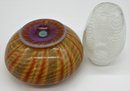 Pair Of  Vintage Hand Blown Glass Pieces -shippable