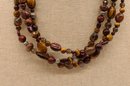 Tigers Eye Necklace With Sterling Accents -SHIPPABLE