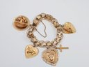 VINTAGE 14K YELLOW GOLD CHARM BRACELET AND 14K CHARMS-34.3 GRAMS SHIPPABLE