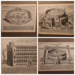 4 Rome Italy Classical Architecture Engravings From The 17C.-SHIPPABLE