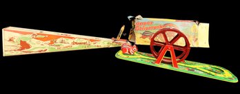 1930's Tin Litho Toy Chipper Chipmunk Treadmill Windup & Wolverine Toy Company Tin Litho Ski Jumper