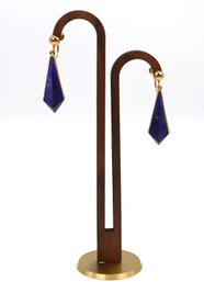 18-Karat Yellow-GOLD And Faceted Lapis Lazuli  Pendant Earrings