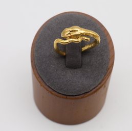 18k  Yellow GOLD Antique Snake Ring 7.6 Grams