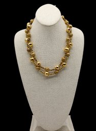 Vintage 14k Yellow GOLD Double Strand Necklace - 74.5 Grams
