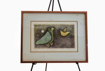 ' The Parrot '  1976 Carol Jablonsky Signed Lithograph -SHIPPABLE
