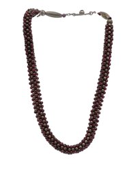 Vintage Garnet Choker With Silver Accents