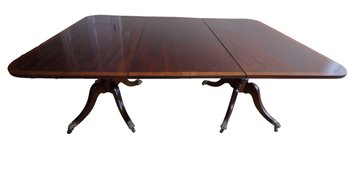 Regency Crossbanded Mahogany Satinwood Dining Table -Local Shipper Available For An Additional Fee, Call For I