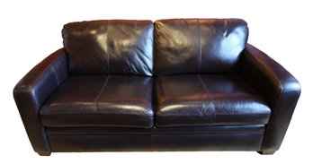 Black Leather Contemporary Leather Sofa Bed -Local Shipper Available For An Additional Fee, Call For Informati
