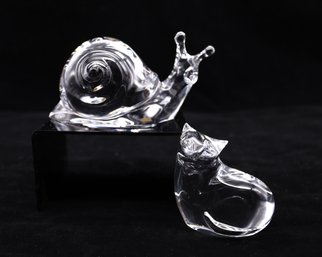 BACCARAT Snail And Cat -FRANCE-SHIPPABLE