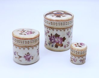 Three 19th Century Chinese Export Porcelain Trinket Boxes-SHIPPABLE