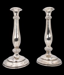 Pair Of Silver Antique Candlesticks -SHIPPABLE