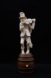 Antique Circa 1850 Dieppe Ivory Violin Figure Player -SHIPPABLE